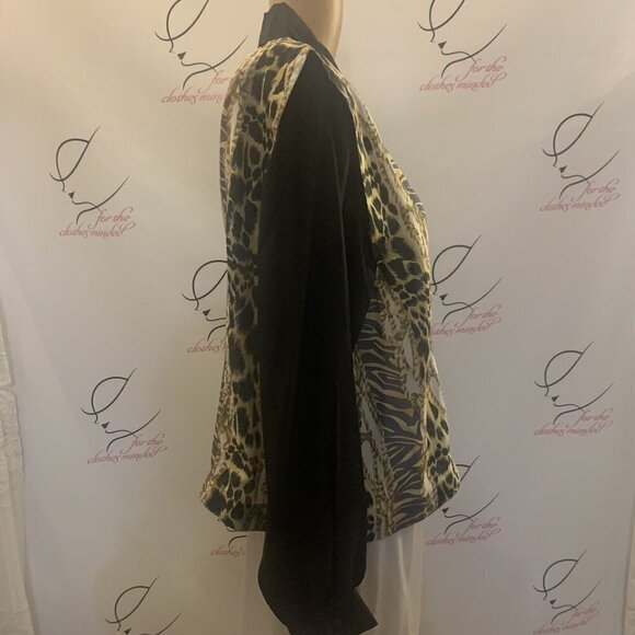 Anna and Frank. Sz 1X. Layered Look Silk Shirt. Button Cuff. Hem Band. B85. - Picture 3 of 4